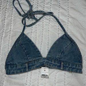 LF denim top size small NWT